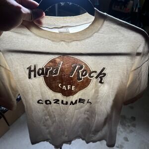 Vintage Hard Rock Cafe Cozumel T Shirt Mens Fits Small 18x21 90s Paper Thin USA